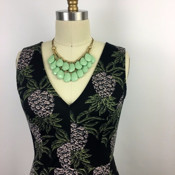 H&M Shift Dress Knee Length Pineapple Print Sz S - Picture 5 of 8